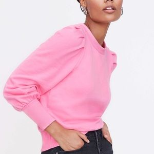 NWT All Cotton LOFT Puff Sleeve Sweatshirt Size S
